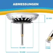 Premium Kitchen Sink Strainer Replacement Waste Plug Basin Drain Filter 79mm