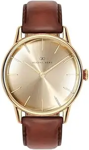 [August Berg] Serenity Shine Gold | Dark Brown Leather - 32mm