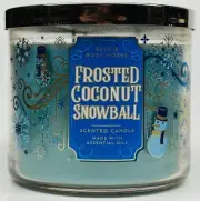 1 Bath & Body Works FROSTED COCONUT SNOWBALL 3-Wick Large Scented Candle 14.5 oz