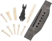 KAILIKETIY 1 Set Guitar Bridge Set Guitar Nut and Saddle Wooden Bridge Saddle Replacement Nut Replacement Parts End Pin Plastic