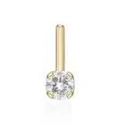 0.05 Carat Diamond L-Shape Nose Ring for Women in 14K Yellow Gold - 20 Gauge