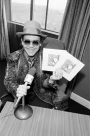 Elton John BRMB Radio Aston Birmingham visit was to promote h- 1985 Old Photo 3