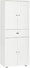 HOMCOM 72" Freestanding Kitchen Pantry Cabinet with 2 Large Double Door Cabinets and 1 Center Drawer, White