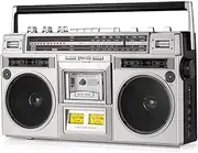 CD Player Boombox - Classic 80s Retro Style, Portable Cassette/Player/Radio, Transmission Distance: 10 M, Support SD/USB Input, with 2 Speakers for Family Gathering/Travel