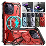 Heavy Duty Case Fr iPhone 15 14 Pro Max 13 12 Magnetic Mag1Safe Ring Stand Cover