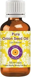 Deve Herbes Pure Onion Seed Oil (Allium cepa) 100% Natural Therapeutic Grade Cold Pressed for Hair, Scalp, Skin and Massage 15ml (0.50 oz)