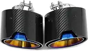 1 Pair Exhaust TailTips Compatible For BMW 420i 425i 430i G22 G23 G26 Upgrade Carbon Fiber TailTip Muffler Exhaust System(Lined With Blue)