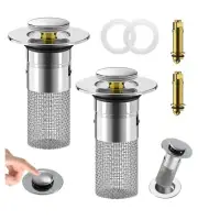 2Pcs Bathroom Sink Stopper Hair Catcher,Pop Up Sink Drain Filter