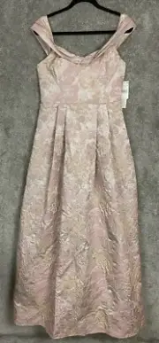 $495 NWT Aidan Mattox Woman's Off the Shoulder Gown Dress Pink Size: 10