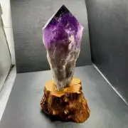 2.2LB Top Natural amethyst Quartz obelisk Crystals Tower Point Wand Reiki gems