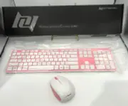 B.FRIENDIT 2.4G Wireless Keyboard Combos w/Mouse Pink New Open Box