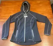 NWT Eddie Bauer Women’s Small Flexion Hooded Water Proof Rain Jacket Grey