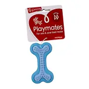 Yours Droolly Playmates Teethers Dental Bone Massager Blue (Small) | For Dogs