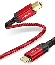 USB C Printer Cable, USB Type C to USB 2.0 Type B Printer Scanner Cable Cord High Speed for Brother, HP, Canon, Lexmark, Epson, Dell, Xerox, Samsung etc and Piano, DAC (10FT, RED)…