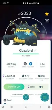 Pokemon Level 40 Guzzlord With 2nd Move VERY RARE/POWERFUL GO
