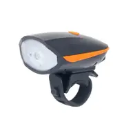 2 in 1 Bike Light LED Flashlight with Bell Horn Road Cycling Headlight Bicycle Accessories Battery orange