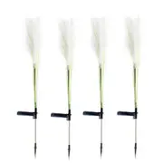 Solar Garden Lights Outdoor Solar Reed Lights Fiber Optic Waterproof LED Lights for Outside, Decoration Stake Lights for Pathway Patio Yard 4 Pack