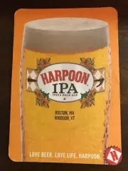 HARPOON IPA Orange Beer COASTER, Mat, Boston, MASSACHUSETTS & VERMONT