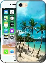 SuzaCase Back Case for iPhone 7/8 /SE 2 2020 / SE 3 2022 - Stylish Tropical Beach Palm Tree Design Printed Cute, Sleek Durable Hardshell Protective Case/Cover for iPhone 7/8 /SE 2 / SE 3