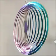Wind Chimes 3D Beautiful Circular Rotating Wind Chimes Garden Decoration Streamer Effect Design Home Outdoor Ornaments Shiny Wind Spinner Wind Chimes Outdoor (Size : Colorful-15cm)