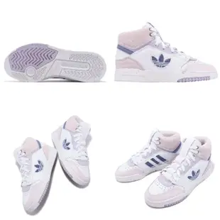 【adidas 愛迪達】休閒鞋 Drop Step XL W 女鞋 粉紅 藍莓紫 麂皮 高筒 三葉草 愛迪達(FZ5722)