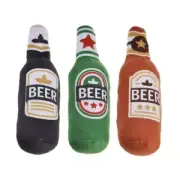 Dog Chew Toy Squeak Tug-of-war Beer-Bottle Shape for & Small