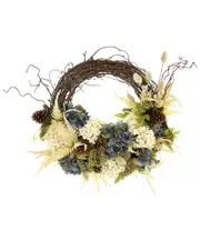 Creative Displays 23in Modern Fall Wreath with Hydrangeas & Pinecones