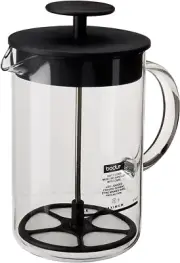 Latteo Manual Milk Frother - 8oz Black for Perfect Creamy Froth