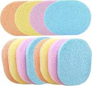 Facial Sponges Compressed Facial Sponges, 12PCS Soft Absorbent Pva Skin Cleansers, 3.4x4.3 Inch Reusable Exfoliating Pads