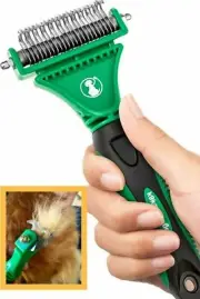 Dematting Tool for Dogs and Cats - Double Sided Pet Grooming Rake Brush Shedding