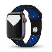 Silicone Apple Watch Band Sport Loop For Apple Watch 42mm Black/Royal Blue