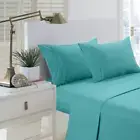 Brushed Extra Soft 1800 Series Luxury Embossed Deep Pocket Sheet Set - King, Aqu