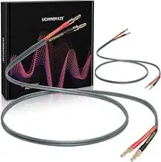 2 Pack 12AWG 4m High-End HIFI OFC Speaker Cable with Banana Plugs, 1 Pair Bi-Wire Cold Welding Oxygen Free Copper Speaker Wire Cable with 4mm Gold Plated Banana Plugs for Audio Home Theater