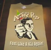 ASTRO POP Candy Sucker Pops Feel Like A Kid Again Beige T-Shirt New! NWT SMALL