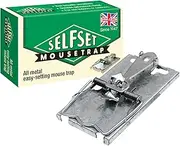 Selfset Mouse Trap (Classic Design, Rust-Resistant Springs, Galvanised Metal Rodent Pest Trap for Use Indoors and Outdoors)
