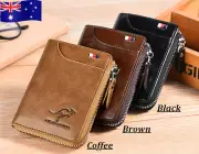 Bifold Credit Card Holder Genuine Leather Slim Wallet Mens Purse RFID Xmas Gift