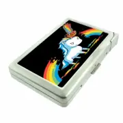 Unicorn Chainsaw Em2 Cigarette Case with Built in Lighter Metal Wallet