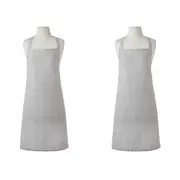2x Davis & Waddell Taste Butcher 80x70cm Apron Cooking Chef Bib GRY/WHT Stripe
