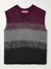 [The Elder Statesman] The Elder Statesman - Thistle Ombré Brushed Alpaca-blend Vest - Multi - x small x small Multi