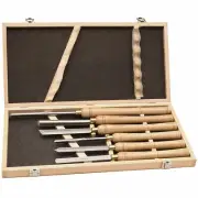 SIP 6PC HSS Wood Lathe Turning Chisel Set with Wooden Case - Heavy Duty Tools