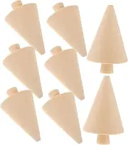 HOODANCOS 10pcs Christmas Trees Blank Unique DIY Christmas Tree Graffiti Christmas Trees Toys Christmas Peg People Tabletop Xmas Tree Blank Christmas Trees Acorns Tree Cake Toppers Wooden