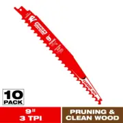 DIABLO Reciprocating Saw Blades 9"L 3-TPI 18-Teeth Carbide Wood Cutting (10-Pk)