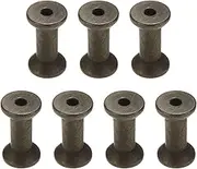 uxcell 7Pcs Wooden Bobbins, 0.87" x 1.57"(WxH) Unfinished Wooden Spools Wire Weaving Bobbins Empty Thread Spools for Crafts DIY Art Embroidery Sewing Thread Twine, Coffee Brown