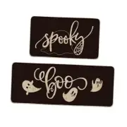 Spooky Spider Web Ghosts Boo Decorative Kitchen Mats Set of 2, Seasonal