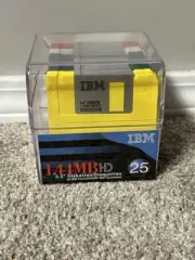 IBM Diskettes 1.44MB 2HD Floppy Disks 3.5" Rainbow, Sealed Hard Case of 25