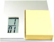 Natico Silver Post Holder Pad with LCD Clock (10-1326MP)
