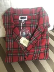NWT Mudpie Mud Pie Night Shirt Gown Lounge Medium Red Plaid