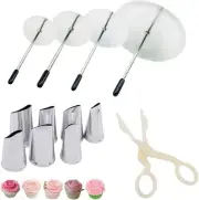 Cake Decorating Tool Kit, 7pcs Stainless Steel Icing Piping Nozzle Tips, 4pcs
