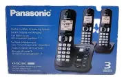Panasonic 3-Handest DECT 6.0 Cordless Phone w/Answering Machine KXTGC253CB NEW