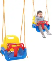 3 in 1 Toddler Swing Set, Heavy Duty Detachable Baby Swing Seat, Ergonomics A...